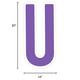 Purple Letter (U) Corrugated Plastic Yard Sign, 30in